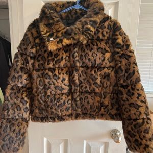 Abercrombie Cheetah Fur Puffer
